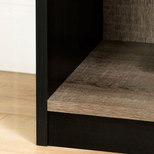 Modern 69-inch Tall Skinny 5-Shelf Bookcase in Black Oak Finish - Image 3