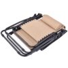 Set of 2 Beige Folding Outdoor Zero Gravity Lounge Chair Recliner - Image 4