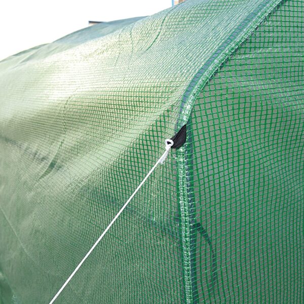 Outdoor 7 x 12 Ft Greenhouse Kit with Steel Frame and Green Cover - Image 3