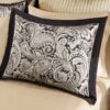King size Cotton 12-Piece Reversible Paisley Comforter Set in Black Gold - Image 5