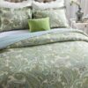 Queen 3-Piece 100-Percent Cotton Bedspread Quilt Set with Green Paisley Pattern - Image 2