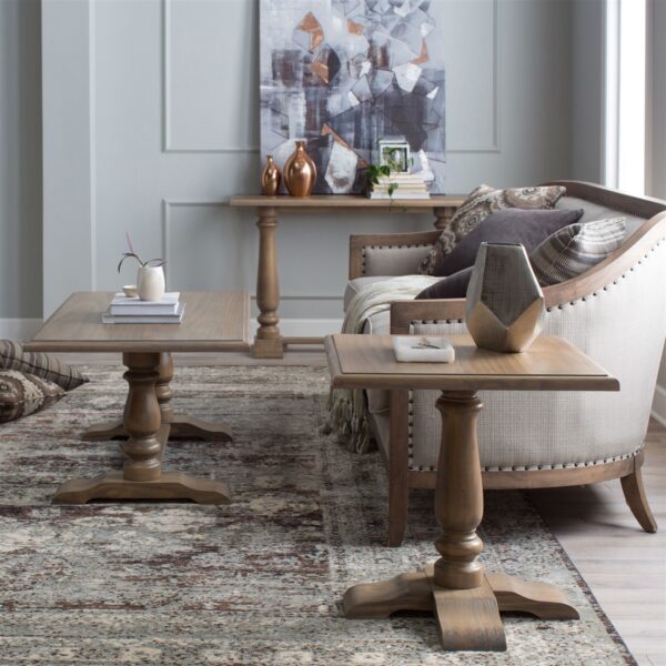 Driftwood Contemporary Classic Coffee Table with Pedestal Legs - Image 3