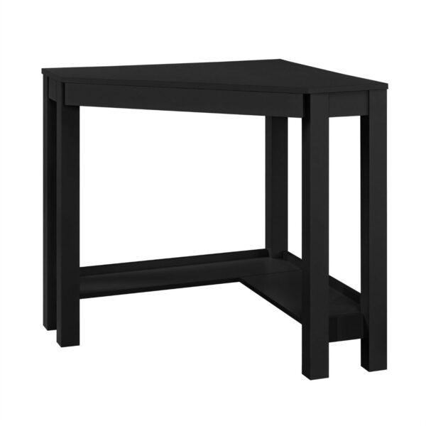 Home Office Corner Desk Laptop Writing Table with Drawer in Black - Image 2