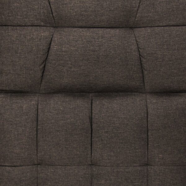 Plush Brown Split-Back Design Convertible Linen Tufted Futon w/ 2 Pillows - Image 5