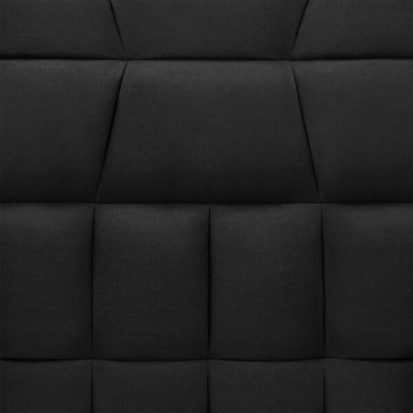 Plush Black Split-Back Design Convertible Linen Tufted Futon w/ 2 Pillows - Image 4