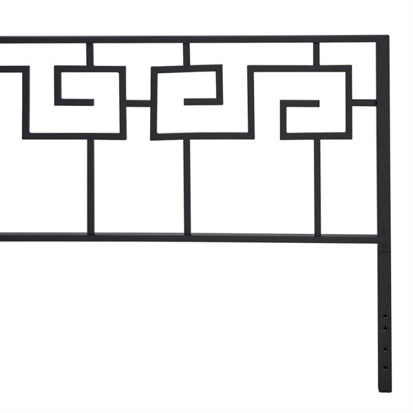 King size Modern Meander Greek Spiral Headboard in Black Metal Finish - Image 2