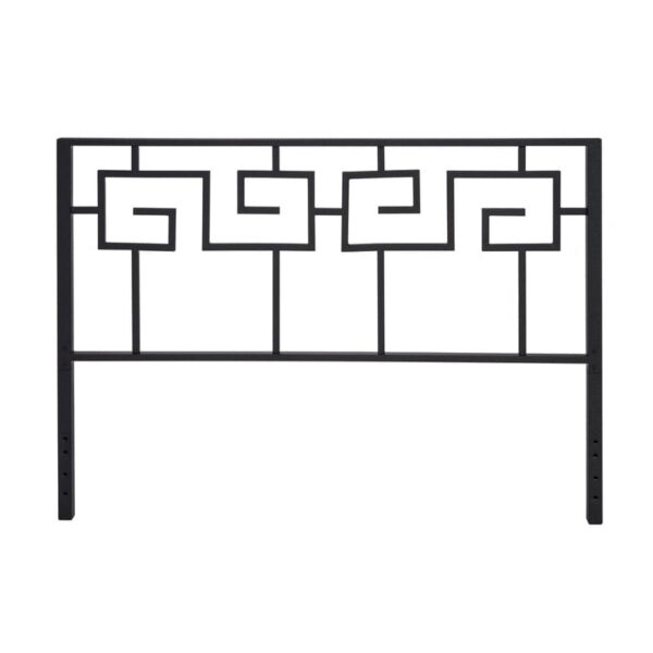 King size Modern Meander Greek Spiral Headboard in Black Metal Finish - Image 3