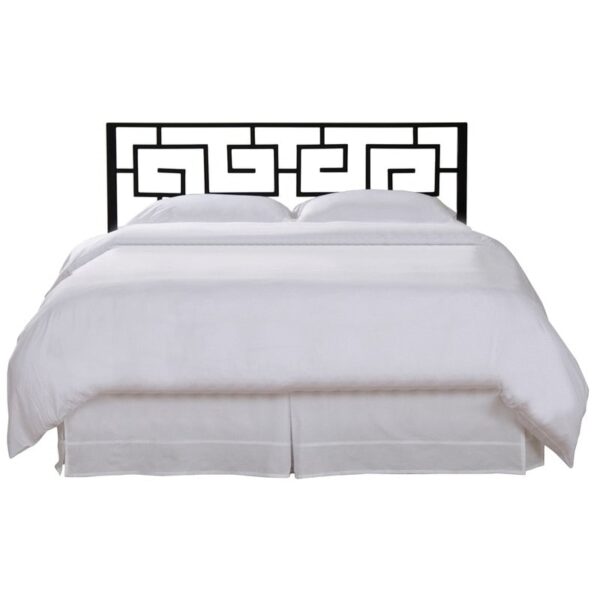 King size Modern Meander Greek Spiral Headboard in Black Metal Finish - Image 4