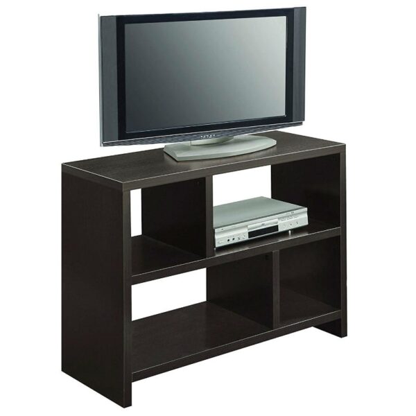 Modern 2-Shelf Bookcase Console Table in Espresso Wood Finish - Image 3