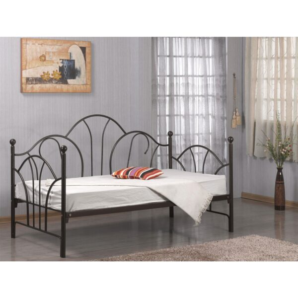 Twin size Day Bed Frame with Slats in Bronze Metal Finish - Image 2