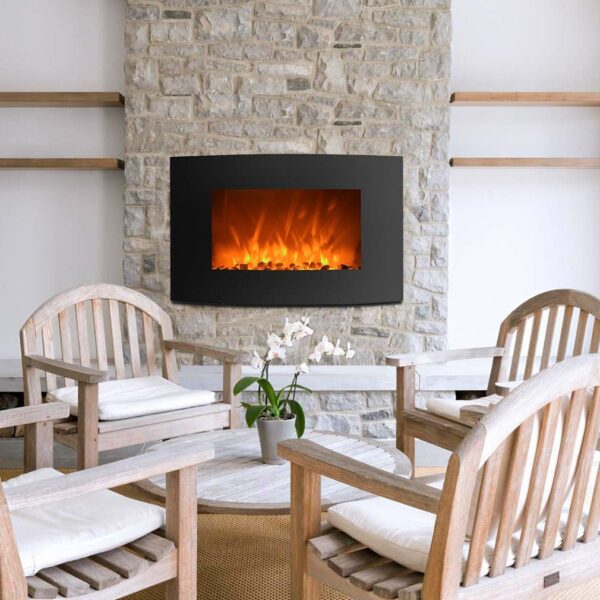 Curved Wall Mount 35-inch Electric Fireplace Heater - Image 2