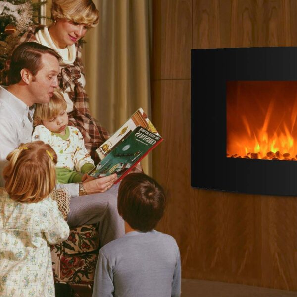 Curved Wall Mount 35-inch Electric Fireplace Heater - Image 3