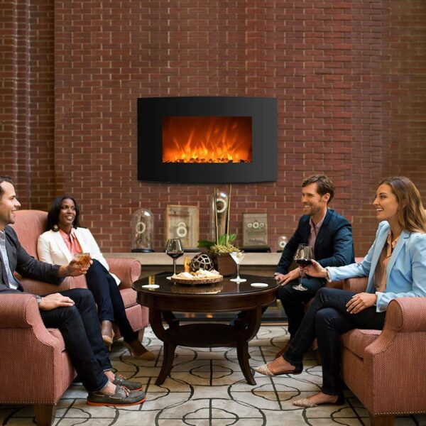 Curved Wall Mount 35-inch Electric Fireplace Heater - Image 4