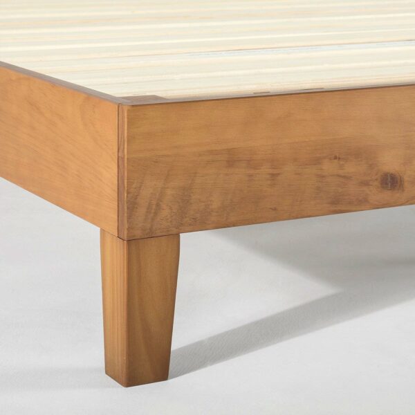 Queen size Mid-Century Modern Solid Wood Platform Bed Frame in Natural - Image 4