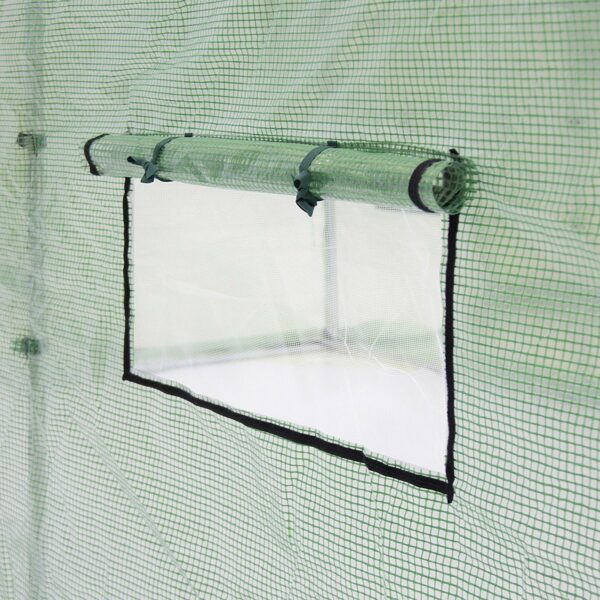 Outdoor 7 x 15 Ft Hoop House Greenhouse with Steel Frame and Green PE Cover - Image 2