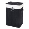 Black Bamboo Laundry Hamper with Removable Liner - Image 3