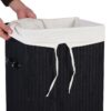 Black Bamboo Laundry Hamper with Removable Liner - Image 4