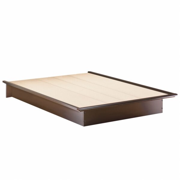 Queen size Platform Bed Frame in Dark Brown Chocolate Wood Finish - Image 2