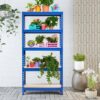 Heavy Duty 60 inch Adjustable 5-Shelf Metal Storage Rack in Navy Blue - Image 3