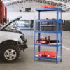Heavy Duty 60 inch Adjustable 5-Shelf Metal Storage Rack in Navy Blue - Image 4