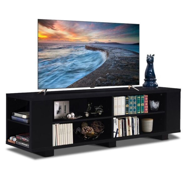 Modern Entertainment Center in Black Wood Finish - Holds up to 60-inch TV - Image 2