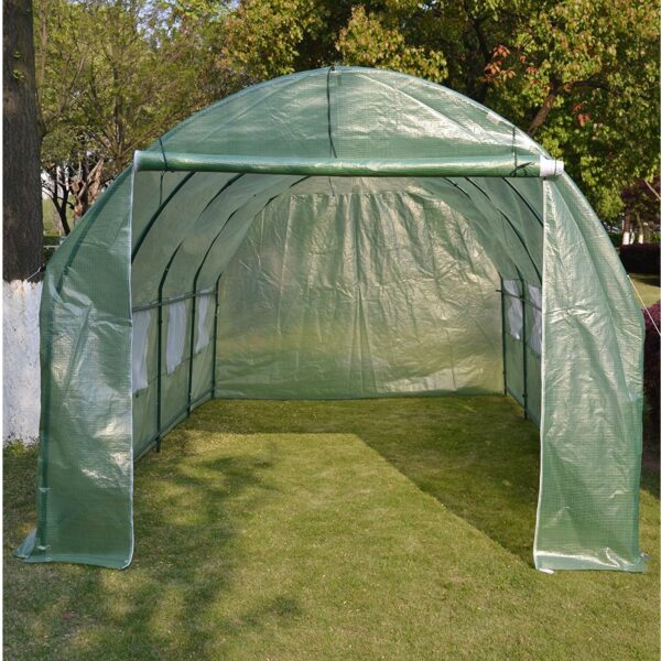 Large 10 x 20 Ft Garden Greenhouse Kit with Green PE Cover - Image 2