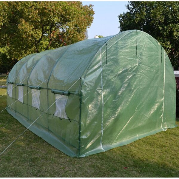 Large 10 x 20 Ft Garden Greenhouse Kit with Green PE Cover - Image 3