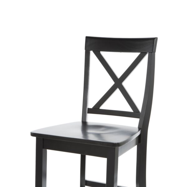 Set of 2 - X-Back Solid Wood 30-inch Barstools in Black Finish - Image 3