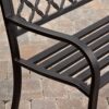 4-Ft Metal Garden Bench with Bronze Highlights over Antique Black Finish - Image 4