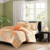 California King size 5-Piece Comforter Set in Orange Damask Print - Image 2