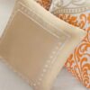 California King size 5-Piece Comforter Set in Orange Damask Print - Image 3