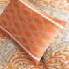 California King size 5-Piece Comforter Set in Orange Damask Print - Image 4