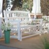 4-Ft Outdoor Patio Glider Chair Loveseat Bench in White Wood Finish - Image 2