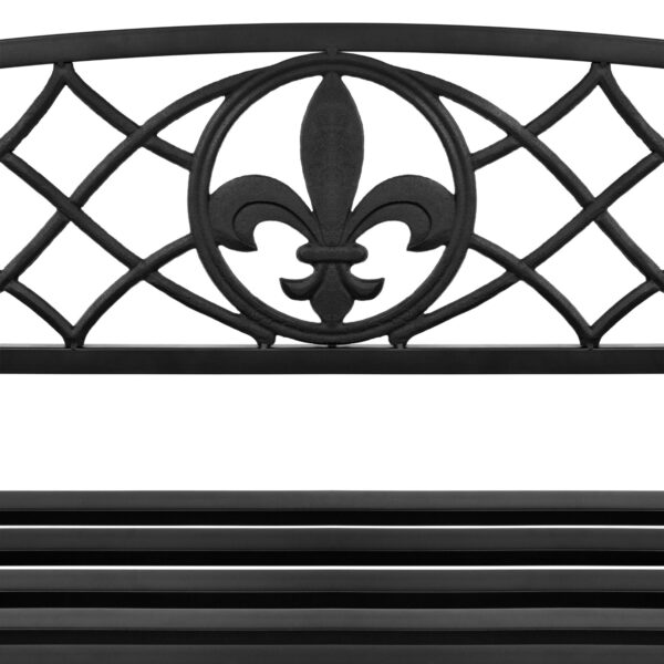 Farmhouse Black Sturdy 2 Seat Porch Swing Bench Scroll Accents - Image 4