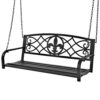 Farmhouse Black Sturdy 2 Seat Porch Swing Bench Scroll Accents - Image 5