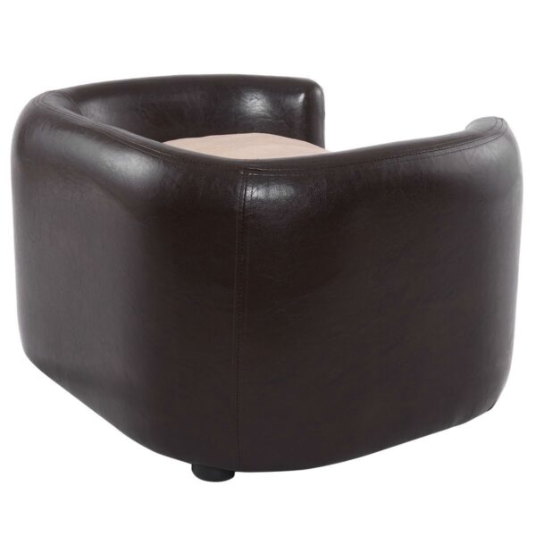 Soft Espresso Mini Couch Bed with Beige Cushion Small Dog or Cat - Image 4