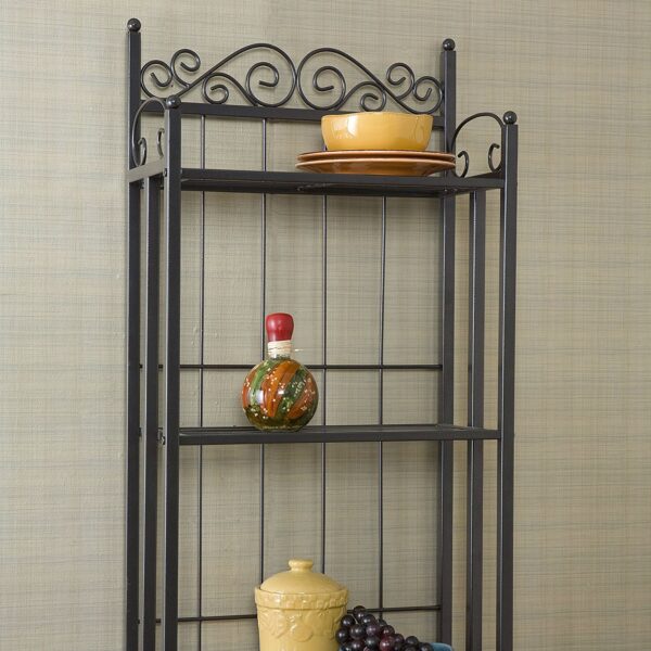 Narrow Wrought Iron Bakers Rack with 5 Shelves - Image 4