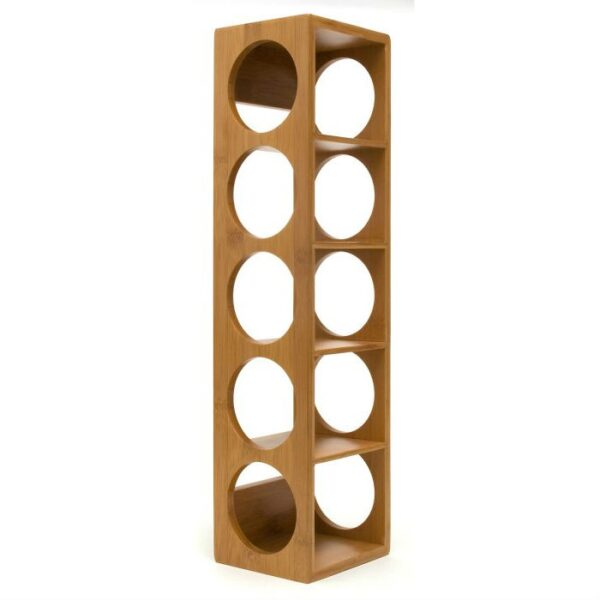 Modern 10 Bottle Bamboo Stackable Wine Rack - Image 3