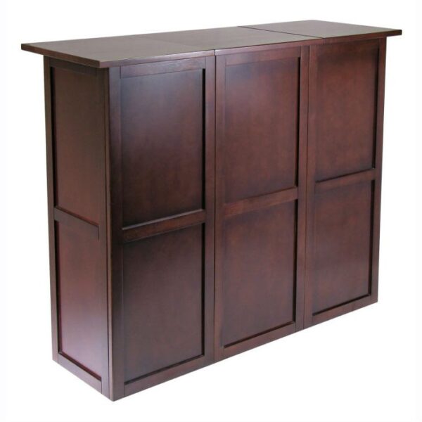 9 Bottle Walnut Wine Bottle Rack Mini Bar Expandable Counter - Image 4