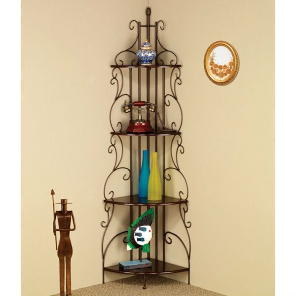 Ornate 4-Tier Metal Corner Bakers Rack Kitchen Dining Shelf - Image 2