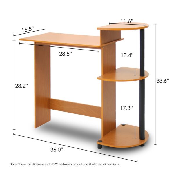 Simple Modern Home Office Computer Desk in Cherry Black Finish - Image 2