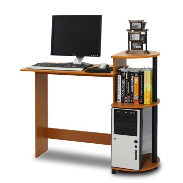 Simple Modern Home Office Computer Desk in Cherry Black Finish - Image 3