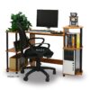 Simple Modern Home Office Computer Desk in Cherry Black Finish - Image 4