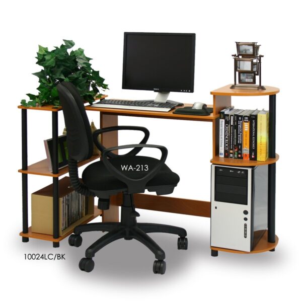 Simple Modern Home Office Computer Desk in Cherry Black Finish - Image 4