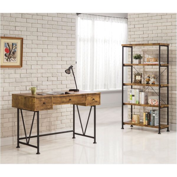 Farmhouse Rustic Home Office 3 Drawer Writing Desk - Image 3