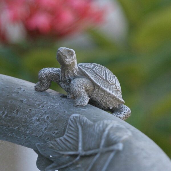 Weathered Stone Finish Outdoor Resin Solar Fountain Bird Bath - Image 3