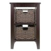Espresso 3 Tier Bookcase Shelf Accent Table with 2 Small Storage Baskets - Image 2
