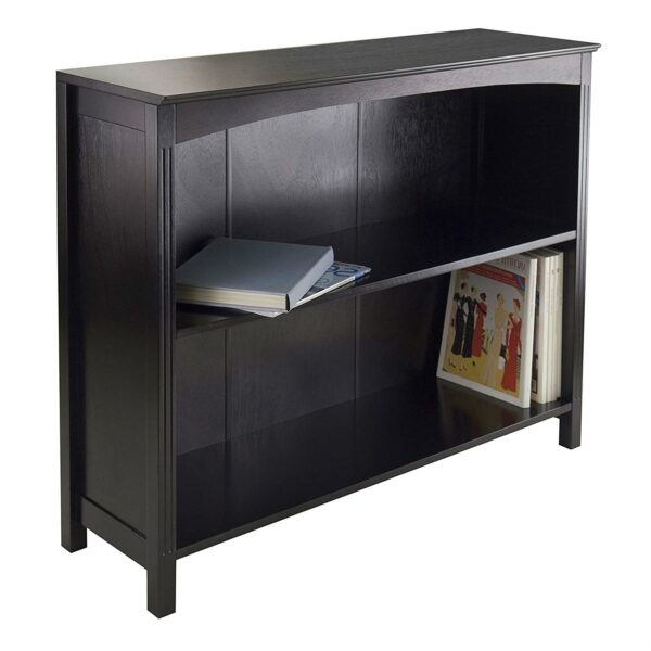 Espresso 3 Tier Bookcase Shelf Dresser with 6 Storage Baskets - Image 3