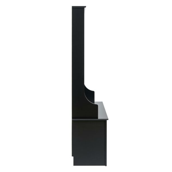 Black Entryway Hall Tree Shoe Cubbie Coat Rack - Image 4