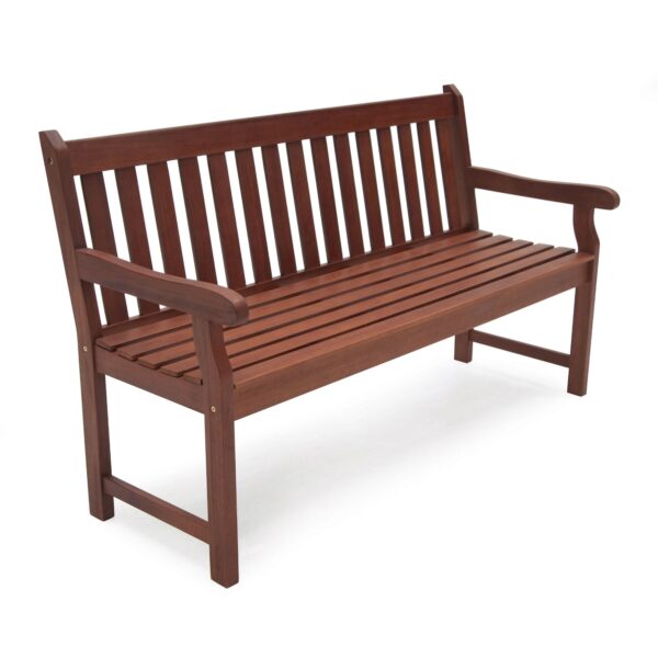 4-Ft Outdoor Love-seat Garden Bench in Natural Wood Finish - Image 3